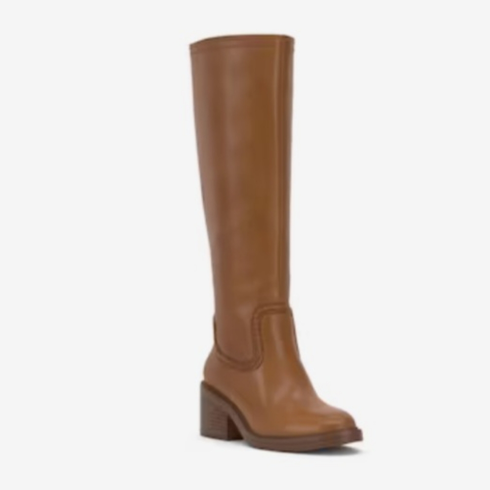 Vince Camuto Tall Leather Riding Boots in Cognac Brown